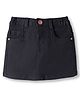 Babyhug Denim Mid Thigh Washed Skirt With Stretch - Black