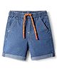 Babyhug Denim Mid Thigh Washed Shorts With Stretch - Blue