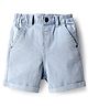 Babyhug Denim Mid Thigh Washed Shorts With Stretch - Light Blue