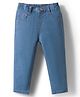Babyhug Denim Full Length Washed Jeans With Stretch - Light Blue