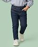 Babyhug Denim Jeans Full Length Washed Jeans With Stretch - Navy Blue