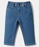 Babyhug Denim Jeans Full Length Washed Jeans With Stretch - Blue