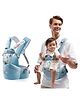 Kids Station Baby Carrier with 4 Carry Positions, Patented Design, Baby Carrier made up of Cotton, Designed for Indian Environment, Adjustable New-Born to Toddler Carrier (Light Blue, Ergo Baby)