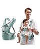 Kids Station Baby Carrier with 4 Carry Positions, Patented Design, Baby Carrier made up of Cotton, Designed for Indian Environment, Adjustable New-Born to Toddler Carrier (Green, Ergo Baby)