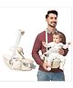 Kids Station Baby Carrier with 4 Carry Positions, Patented Design, Baby Carrier made up of Cotton, Designed for Indian Environment, Adjustable New-Born to Toddler Carrier (Beige, Happy Strap)