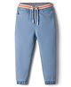 Babyhug Denim Full Length Washed Jogger - Light Blue