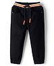 Babyhug Denim Full Length Washed Jogger - Black