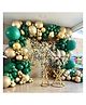 Funcart Dark Green & Gold Metallic Latex Balloons - Pack of 50
