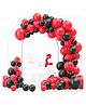 Funcart Black and Red Metallic Latex Balloons - Pack of 50