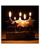 Funcart Golden Glitter Star Cake Topper Candle -Pack of 5