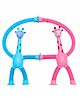 Kids Mandi 2 Pop Tube Suction Giraffe Toy  Interactive Stretchable Fidget Toy - Pink & Blue