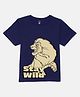 Wear Your Mind Cotton Knit Disney The Lion King Featuring Half Sleeves Mufasa Printed Tee - Navy Blue