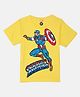 Wear Your Mind Cotton Knit Marvel Featuring Half Sleeves Captain America Printed Tee - Yellow