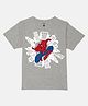 Wear Your Mind Cotton Knit Marvel Featuring Half Sleeves Spiderman Printed Tee - Grey