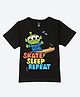 Wear Your Mind Cotton Knit Disney Toy Story Featuring Half Sleeves Little Green Man Character Printed Tee - Black