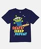 Wear Your Mind Cotton Knit Disney Toy Story Featuring Half Sleeves Little Green Man Character Printed Tee - Navy Blue