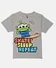 Wear Your Mind Cotton Knit Disney Toy Story Featuring Half Sleeves Little Green Man Character Printed Tee - Grey