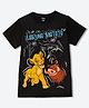 Wear Your Mind Cotton Blend Knit Disney The Lion King Featuring Half Sleeves Simba Character Printed Tee - Black