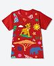 Wear Your Mind Cotton Blend Knit Disney The Lion King Featuring Half Sleeves Simba Character Printed Tee - Red