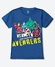 Wear Your Mind Cotton Blend Knit Marvel Avengers Featuring Half Sleeves Characters Printed Tee - Royal Blue