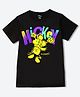 Wear Your Mind Cotton Blend Knit Disney Mickey & Friends Featuring Half Sleeves Character Printed Tee - Black