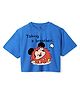 Wear Your Mind Cotton Knit Disney Mickey & Friends Featuring Half Sleeves Character Printed Crop Tee - Blue