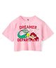 Wear Your Mind Cotton Knit Disney The Little Mermaid Featuring Half Sleeves Ariel Printed Crop Tee - Pink