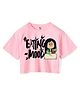 Wear Your Mind Cotton Knit Disney Mulan Featuring Half Sleeves Character Printed Crop Tee - Pink