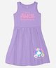 Wear Your Mind Cotton Knit Disney Alice In Wonderland Featuring Sleeveless Character Printed Dress - Purple