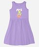 Wear Your Mind Cotton Knit Disney Alice In Wonderland Featuring Sleeveless Character Printed Dress - Purple