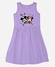Wear Your Mind Cotton Knit Disney Mickey & Friends Featuring Sleeveless Character Printed Dress - Purple