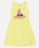Wear Your Mind Cotton Knit Disney Tangled Featuring Sleeveless Rapunzel Printed Dress - Lime Yellow