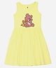 Wear Your Mind Cotton Knit Tom & Jerry Featuring Sleeveless Characters Printed Dress - Lime Yellow