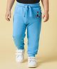 Babyoye 100% Cotton Interlock Knit Full Length Lounge Pant With Bear Print - Light Blue