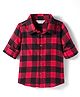 Bonfino Woven Flannel Fabric Full Sleeves Checkered Shirt - Red