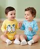 Babyoye 100% Cotton Interlock Knit Full Sleeves Onesies with Penguin Print Pack of 2 - Yellow & Light Blue