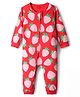 Bonfino 100% Cotton Full Sleeves Fruits Printed Romper - Red