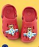 Yellow Bee Perforated Clogs With Aeroplane Rotating Charms - Red