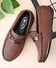 MLTC Self Design Textured Slip On Loafers - Tan