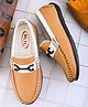 MLTC Abstract Applique Detailed Colour Blocked Slip On Loafers - Tan