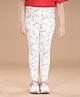 StyleStone Cotton Lycra Woven Floral Printed Jeggings - White