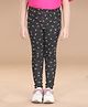 StyleStone Cotton Lycra Woven Floral Printed Jeggings - Black