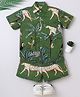 Aww Hunnie 100% Cotton Knit Half Sleeves Wild Animals & Birds Printed Shirt & Coordinating Shorts Set - Green