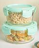 VONCASA Borosilicate Food Containers (Pack of 2 - 410ml & 570ml) Green Lid