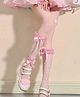 Flaunt Chic Cotton Polka Dots Designed Bow Applique Detailed Socks - Pink