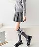 Flaunt Chic Cotton Bow Applique Detailed Socks - Grey