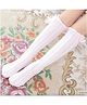Flaunt Chic Cotton Self Design & Bow Applique Detailed Socks - Pink