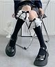 Flaunt Chic Cotton Bow Applique Detailed Socks - Black