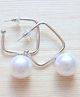 Pretty Ponytails Pearls Designed Anti Tarnish Hypo Allergenic Earrings - Silver