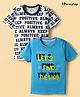 Honeyhap 100% Premium Cotton Knit Half Sleeves Lets Find the Way Printed T-Shirts Pack of 2- Dresden Blue & Bright White